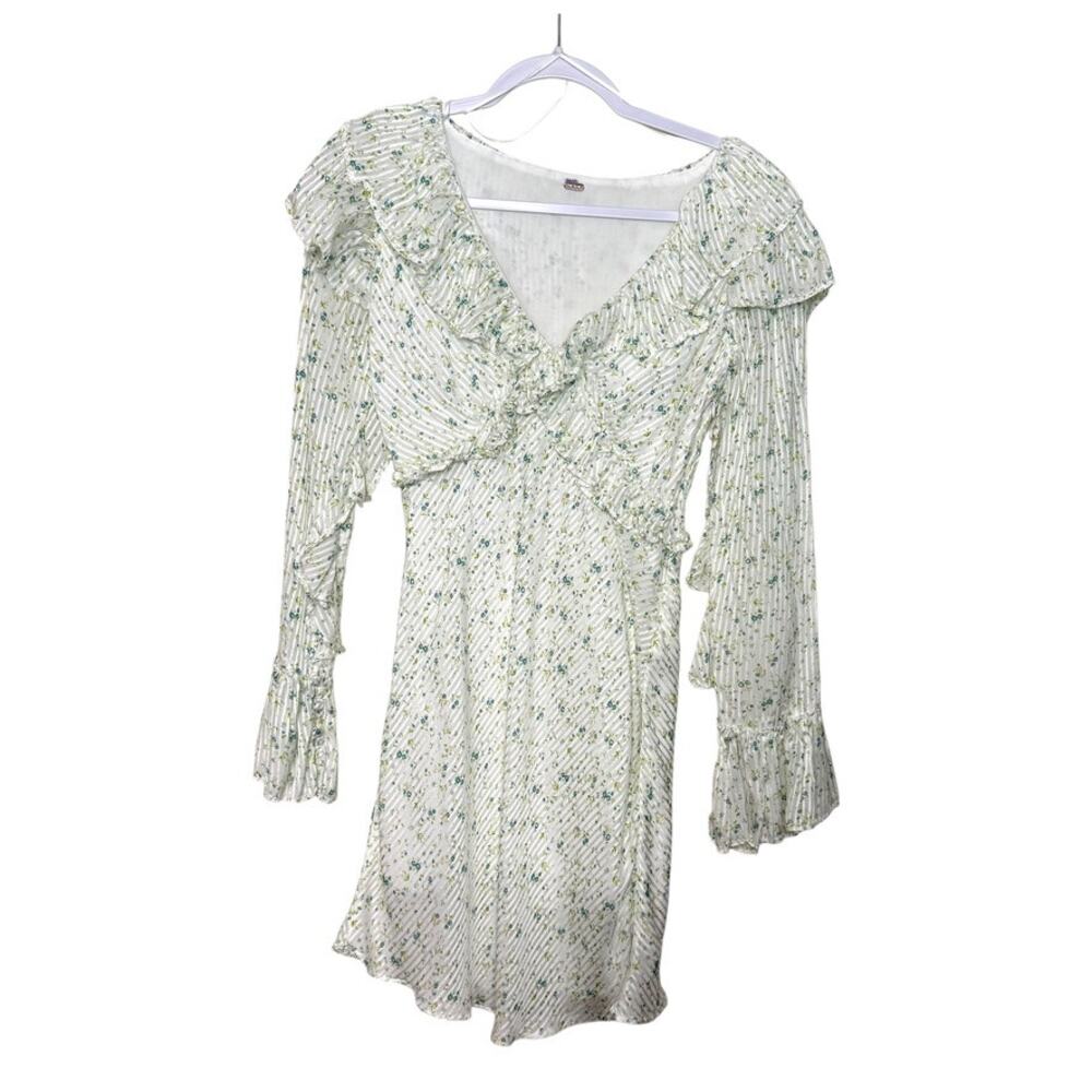 Free People Sweetest Thing Mini Dress Women 4β Ivory Green Fairy Boho Floral